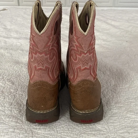 Durango Kids Boots in Brown and Pink - Picture 3 of 7